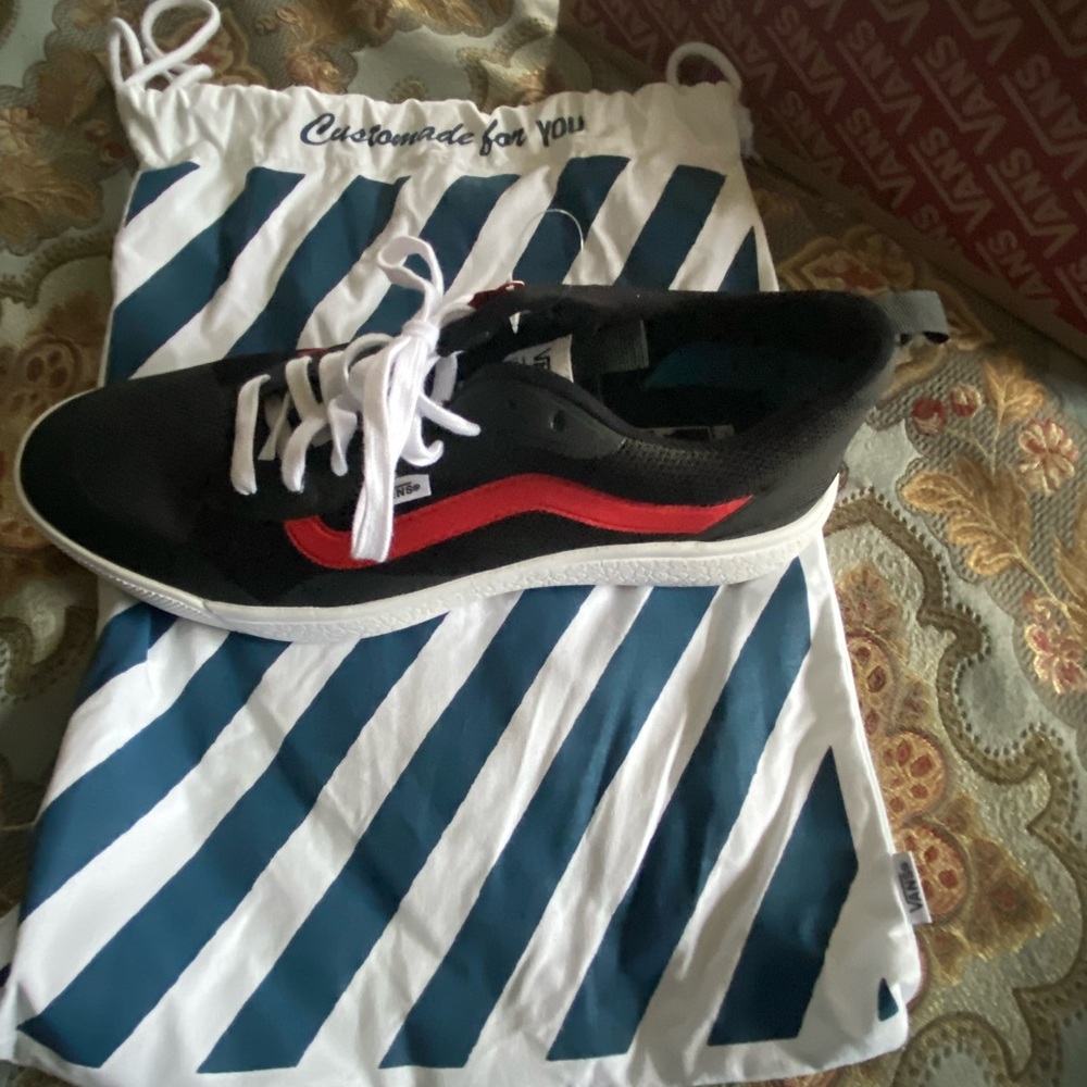 Custom red & Black vans size mens 11